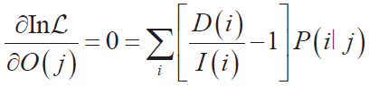 最大似然解出現(xiàn)在ζ對O( j)的所有偏導(dǎo)數(shù)為零的地方