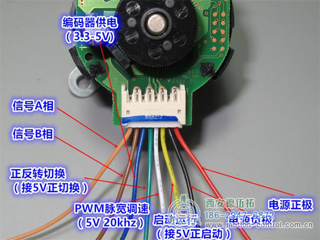 圖為編碼器電源線等接線對應(yīng)示意圖